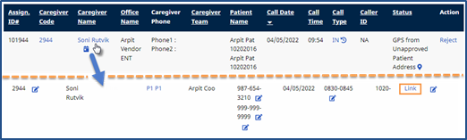 Linking on the Call Dashboard